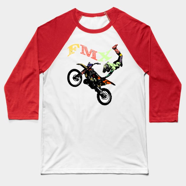 motocross fmx Baseball T-Shirt by rickylabellevie